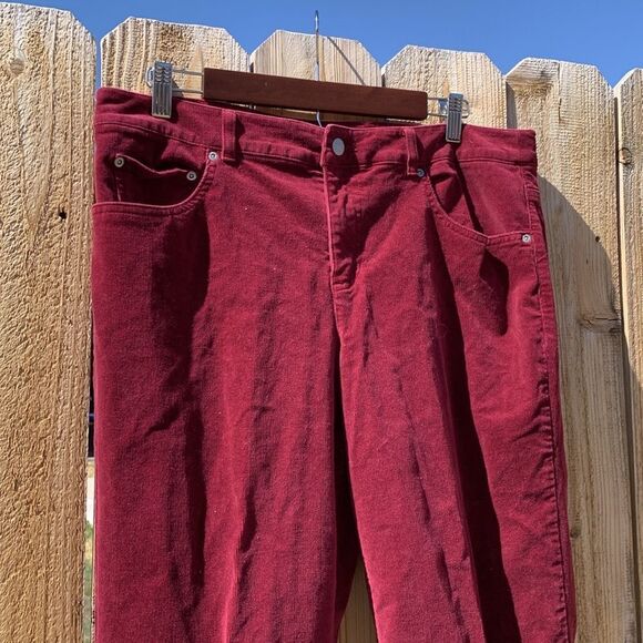 Take 50% OFF- Jones New York Stretch Stylish Red Corduroy Pants, Size-12 - Picture 5 of 10